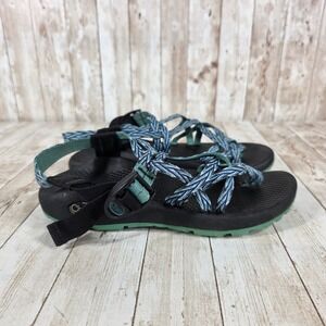 Chaco Sport Sandals Strappy Adjustable Outdoor Water Shoes‎ Black Green Blue W7
